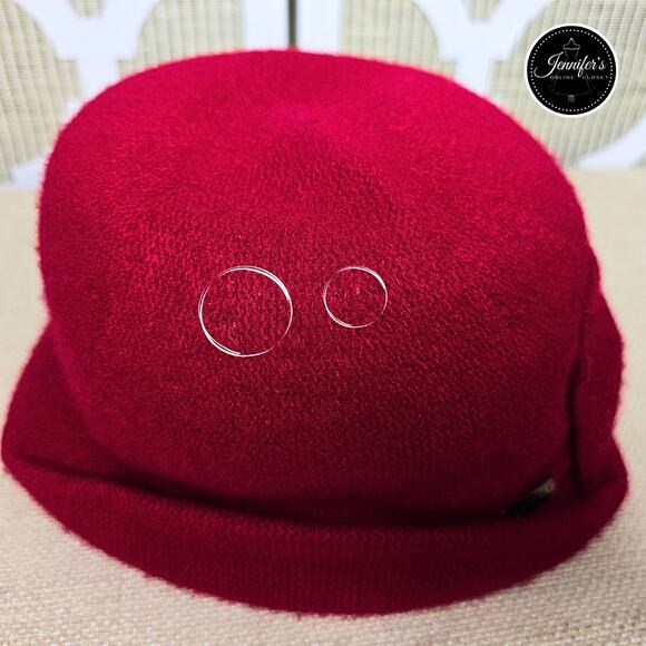 Betmar Betty Rhinestone Bow Wool Blend Red Cloche Hat - Picture 7 of 11